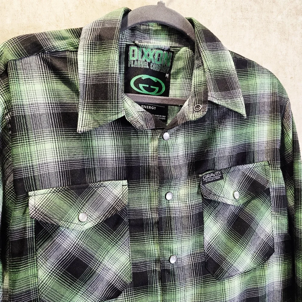 Dixxon Gravity Energy Flannel Shirt Green & Black